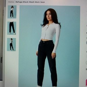 Black straight jeans (mom wash)